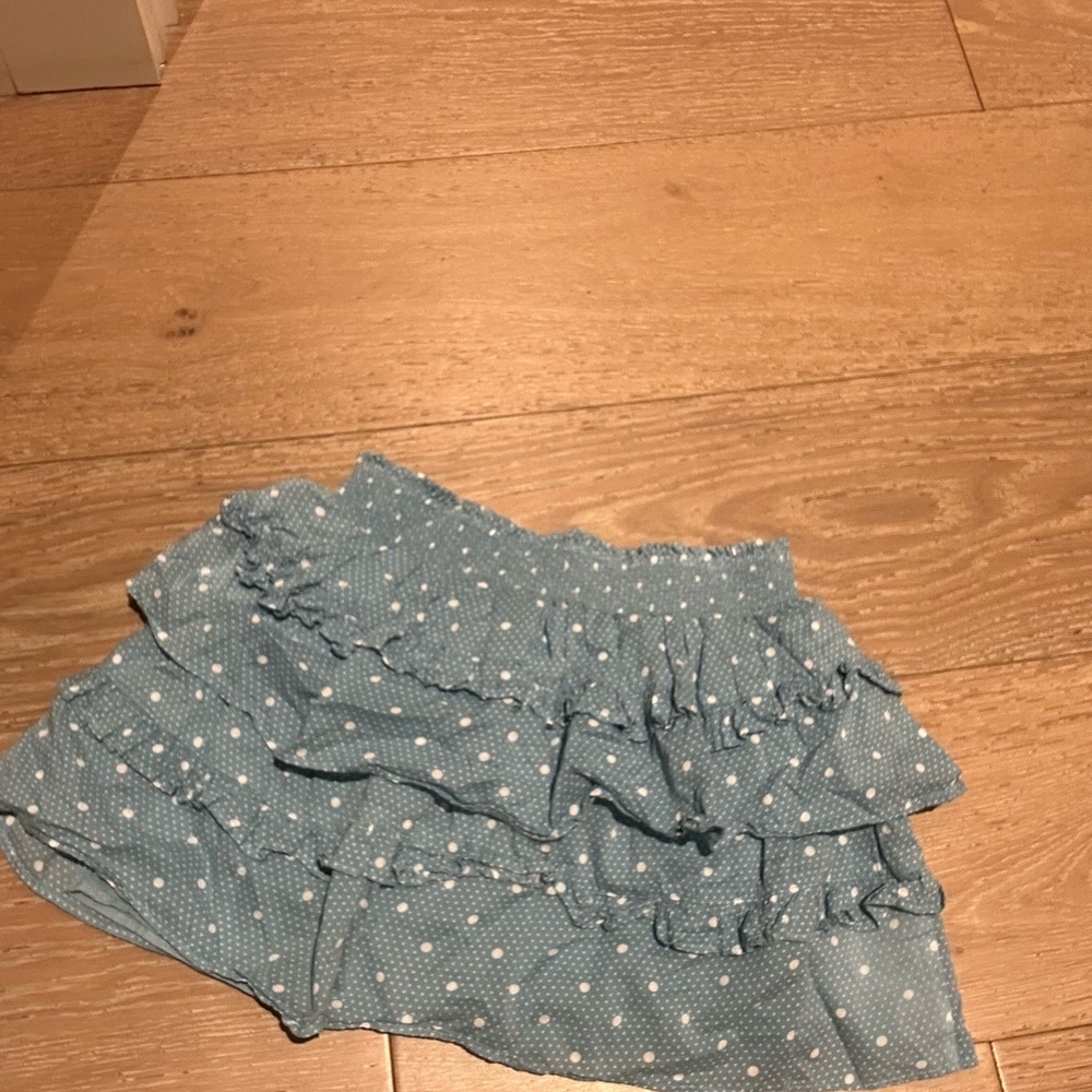 LoveShackFancy Blue Polka Dot Skirt